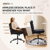image:imageVINGLI Mid Back Armless Office Desk Chair with Wheelsno Wheels360Rocking Swivel Vanity Chair with Thickened CushionAdjustable Height Rolling for Reading Room Make up Linen Ginger YellowBlack