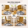 image:imageVINGLI Mid Back Armless Office Desk Chair with Wheelsno Wheels360Rocking Swivel Vanity Chair with Thickened CushionAdjustable Height Rolling for Reading Room Make up Linen Ginger YellowGinger Yellow