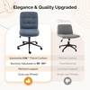 image:imageVINGLI Mid Back Armless Office Desk Chair with Wheelsno Wheels360Rocking Swivel Vanity Chair with Thickened CushionAdjustable Height Rolling for Reading Room Make up Linen Ginger YellowNavy Blue