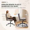 image:imageVINGLI Mid Back Armless Office Desk Chair with Wheelsno Wheels360Rocking Swivel Vanity Chair with Thickened CushionAdjustable Height Rolling for Reading Room Make up Linen Ginger YellowDark Grey
