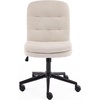 image:imageVINGLI Mid Back Armless Office Desk Chair with Wheelsno Wheels360Rocking Swivel Vanity Chair with Thickened CushionAdjustable Height Rolling for Reading Room Make up Linen Ginger YellowBeige