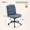 image:imageVINGLI Mid Back Armless Office Desk Chair with Wheelsno Wheels360Rocking Swivel Vanity Chair with Thickened CushionAdjustable Height Rolling for Reading Room Make up Linen Ginger YellowNavy Blue