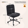 image:imageVINGLI Mid Back Armless Office Desk Chair with Wheelsno Wheels360Rocking Swivel Vanity Chair with Thickened CushionAdjustable Height Rolling for Reading Room Make up Linen Ginger YellowBlack