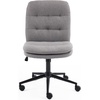 image:imageVINGLI Mid Back Armless Office Desk Chair with Wheelsno Wheels360Rocking Swivel Vanity Chair with Thickened CushionAdjustable Height Rolling for Reading Room Make up Linen Ginger YellowDark Grey