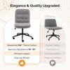 image:imageVINGLI Mid Back Armless Office Desk Chair with Wheelsno Wheels360Rocking Swivel Vanity Chair with Thickened CushionAdjustable Height Rolling for Reading Room Make up Linen Ginger YellowDark Grey