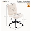 image:imageVINGLI Mid Back Armless Office Desk Chair with Wheelsno Wheels360Rocking Swivel Vanity Chair with Thickened CushionAdjustable Height Rolling for Reading Room Make up Linen Ginger YellowBeige