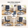 image:imageVINGLI Mid Back Armless Office Desk Chair with Wheelsno Wheels360Rocking Swivel Vanity Chair with Thickened CushionAdjustable Height Rolling for Reading Room Make up Linen Ginger YellowNavy Blue