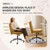 image:imageVINGLI Mid Back Armless Office Desk Chair with Wheelsno Wheels360Rocking Swivel Vanity Chair with Thickened CushionAdjustable Height Rolling for Reading Room Make up Linen Ginger YellowGinger Yellow
