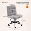 image:imageVINGLI Mid Back Armless Office Desk Chair with Wheelsno Wheels360Rocking Swivel Vanity Chair with Thickened CushionAdjustable Height Rolling for Reading Room Make up Linen Ginger YellowDark Grey