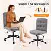 image:imageVINGLI Mid Back Armless Office Desk Chair with Wheelsno Wheels360Rocking Swivel Vanity Chair with Thickened CushionAdjustable Height Rolling for Reading Room Make up Linen Ginger YellowDark Grey