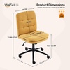 image:imageVINGLI Mid Back Armless Office Desk Chair with Wheelsno Wheels360Rocking Swivel Vanity Chair with Thickened CushionAdjustable Height Rolling for Reading Room Make up Linen Ginger YellowGinger Yellow