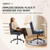 image:imageVINGLI Mid Back Armless Office Desk Chair with Wheelsno Wheels360Rocking Swivel Vanity Chair with Thickened CushionAdjustable Height Rolling for Reading Room Make up Linen Ginger YellowNavy Blue