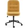 image:imageVINGLI Mid Back Armless Office Desk Chair with Wheelsno Wheels360Rocking Swivel Vanity Chair with Thickened CushionAdjustable Height Rolling for Reading Room Make up Linen Ginger YellowGinger Yellow