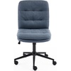 image:imageVINGLI Mid Back Armless Office Desk Chair with Wheelsno Wheels360Rocking Swivel Vanity Chair with Thickened CushionAdjustable Height Rolling for Reading Room Make up Linen Ginger YellowNavy Blue