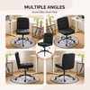 image:imageVINGLI Mid Back Armless Office Desk Chair with Wheelsno Wheels360Rocking Swivel Vanity Chair with Thickened CushionAdjustable Height Rolling for Reading Room Make up Linen Ginger YellowBlack