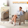 image:imageVINGLI MidCentury Accent Chairs Set of 2 Light Brown Upholstered Armchair Comfy Sofa Chairs Reading Chair High Back Living Room Bedroom Furniture for Apartment