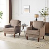image:imageVINGLI MidCentury Accent Chairs Set of 2 Light Brown Upholstered Armchair Comfy Sofa Chairs Reading Chair High Back Living Room Bedroom Furniture for Apartment