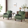 image:imageVINGLI MidCentury Modern Accent Chairs Set of 2 Green Upholstered Armchair Comfy Sofa Chairs Reading Chair High Back for Living Room Bedroom Furniture ApartmentGreen