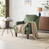 image:imageVINGLI MidCentury Modern Accent Chairs Set of 2 Green Upholstered Armchair Comfy Sofa Chairs Reading Chair High Back for Living Room Bedroom Furniture ApartmentGreen