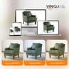 image:imageVINGLI MidCentury Modern Accent Chairs Set of 2 Green Upholstered Armchair Comfy Sofa Chairs Reading Chair High Back for Living Room Bedroom Furniture ApartmentGreen