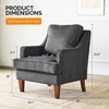 image:imageVINGLI MidCentury Modern Accent Chairs Set of 2 Green Upholstered Armchair Comfy Sofa Chairs Reading Chair High Back for Living Room Bedroom Furniture ApartmentBlack