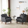 image:imageVINGLI MidCentury Modern Accent Chairs Set of 2 Green Upholstered Armchair Comfy Sofa Chairs Reading Chair High Back for Living Room Bedroom Furniture ApartmentBlack