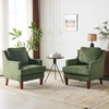 image:imageVINGLI MidCentury Modern Accent Chairs Set of 2 Green Upholstered Armchair Comfy Sofa Chairs Reading Chair High Back for Living Room Bedroom Furniture ApartmentGreen