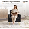 image:imageVINGLI Modern PU Leather Accent Chair Single Sofa Chair with Pocket Coil Seat Metal Backrest amp Solid Wood Frame Upholstered Armchair for Living Room Bedroom or OfficeBlack