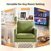 image:imageVINGLI Modern PU Leather Accent Chair Single Sofa Chair with Pocket Coil Seat Metal Backrest amp Solid Wood Frame Upholstered Armchair for Living Room Bedroom or OfficeGreen