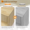 image:imageVINGLI Night Stand with Charging Station amp Led Light 19 W Fluted Nightstand Round Edge Wood Nightstand Mid Century Modern End Table Bed Side Table for Bedroom Living Room Gray OakOak