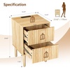 image:imageVINGLI Night Stand with Charging Station amp Led Light 19 W Fluted Nightstand Round Edge Wood Nightstand Mid Century Modern End Table Bed Side Table for Bedroom Living Room Gray OakOak