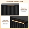 image:imageVINGLI Night Stand with Charging Station amp Led Light 19 W Fluted Nightstand Round Edge Wood Nightstand Mid Century Modern End Table Bed Side Table for Bedroom Living Room Gray OakBlack
