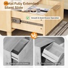 image:imageVINGLI Night Stand with Charging Station amp Led Light 19 W Fluted Nightstand Round Edge Wood Nightstand Mid Century Modern End Table Bed Side Table for Bedroom Living Room Gray OakOak