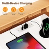 image:imageVINGLI Night Stand with Charging Station amp Led Light 19 W Fluted Nightstand Round Edge Wood Nightstand Mid Century Modern End Table Bed Side Table for Bedroom Living Room Gray OakWhite