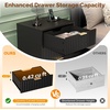 image:imageVINGLI Night Stand with Charging Station amp Led Light 19 W Fluted Nightstand Round Edge Wood Nightstand Mid Century Modern End Table Bed Side Table for Bedroom Living Room Gray OakBlack