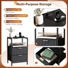image:imageVINGLI Night Stand with Charging Station amp Led Light 19 W Fluted Nightstand Round Edge Wood Nightstand Mid Century Modern End Table Bed Side Table for Bedroom Living Room Gray OakBlack
