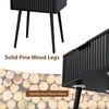 image:imageVINGLI Night Stand with Charging Station amp Led Light 19 W Fluted Nightstand Round Edge Wood Nightstand Mid Century Modern End Table Bed Side Table for Bedroom Living Room Gray OakBlack