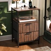 image:imageVINGLI Night Stand with Charging Station amp Led Light 19 W Fluted Nightstand Round Edge Wood Nightstand Mid Century Modern End Table Bed Side Table for Bedroom Living Room Gray OakWalnut
