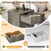 image:imageVINGLI Night Stand with Charging Station amp Led Light 19 W Fluted Nightstand Round Edge Wood Nightstand Mid Century Modern End Table Bed Side Table for Bedroom Living Room Gray OakGrey