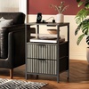image:imageVINGLI Night Stand with Charging Station amp Led Light 19 W Fluted Nightstand Round Edge Wood Nightstand Mid Century Modern End Table Bed Side Table for Bedroom Living Room Gray OakGrey