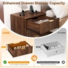 image:imageVINGLI Night Stand with Charging Station amp Led Light 19 W Fluted Nightstand Round Edge Wood Nightstand Mid Century Modern End Table Bed Side Table for Bedroom Living Room Gray OakWalnut