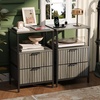image:imageVINGLI Night Stand with Charging Station amp Led Light 19 W Fluted Nightstand Round Edge Wood Nightstand Mid Century Modern End Table Bed Side Table for Bedroom Living Room Gray OakGrey