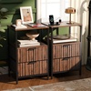 image:imageVINGLI Night Stand with Charging Station amp Led Light 19 W Fluted Nightstand Round Edge Wood Nightstand Mid Century Modern End Table Bed Side Table for Bedroom Living Room Gray OakWalnut