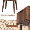 image:imageVINGLI Night Stand with Charging Station amp Led Light 19 W Fluted Nightstand Round Edge Wood Nightstand Mid Century Modern End Table Bed Side Table for Bedroom Living Room Gray OakWalnut
