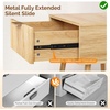 image:imageVINGLI Night Stand with Charging Station amp Led Light 19 W Fluted Nightstand Round Edge Wood Nightstand Mid Century Modern End Table Bed Side Table for Bedroom Living Room Gray OakOak