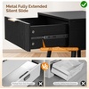 image:imageVINGLI Night Stand with Charging Station amp Led Light 19 W Fluted Nightstand Round Edge Wood Nightstand Mid Century Modern End Table Bed Side Table for Bedroom Living Room Gray OakBlack