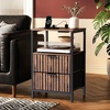 image:imageVINGLI Night Stand with Charging Station amp Led Light 19 W Fluted Nightstand Round Edge Wood Nightstand Mid Century Modern End Table Bed Side Table for Bedroom Living Room Gray OakWalnut