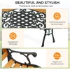 image:imageVINGLI Outdoor Bench Weather Resistant Cast Iron FrameTeak Wood Seat wPVC Backrest 3Person 470lbs Capacity Garden Bench for Park Porch Entryway Patio Arch