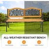 image:imageVINGLI Outdoor Bench Weather Resistant Cast Iron FrameTeak Wood Seat wPVC Backrest 3Person 470lbs Capacity Garden Bench for Park Porch Entryway Patio Arch