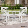 image:imageVINGLI Outdoor Dining Chairs Heavy Duty 330 LBS Wooden Patio Chairs with Comfortable Backrest Solid Wood Patio Dining Chairs Garden Chairs for Yard Front Porch and Deck White 1 PCS